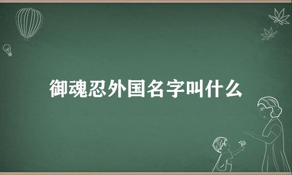 御魂忍外国名字叫什么