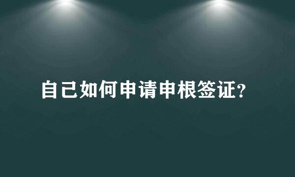 自己如何申请申根签证？