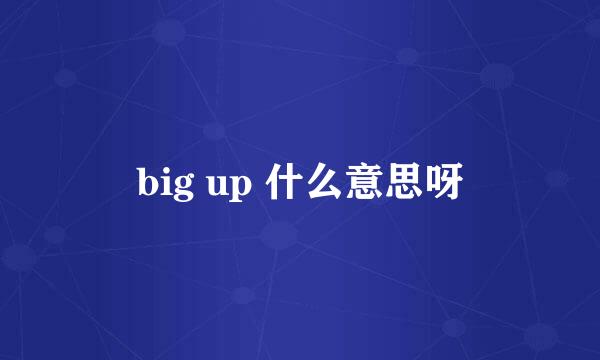 big up 什么意思呀