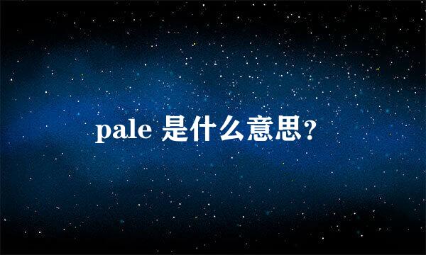 pale 是什么意思？