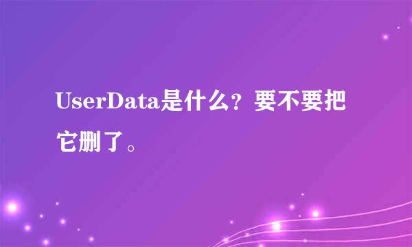 UserData是什么？要不要把它删了。