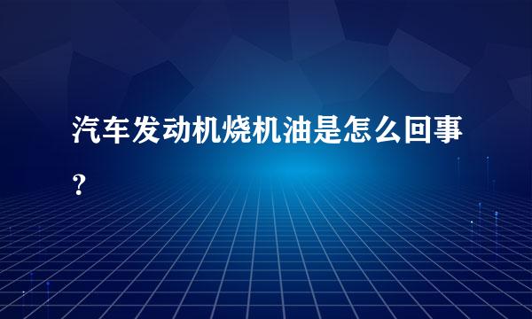 汽车发动机烧机油是怎么回事？