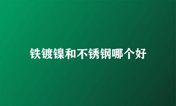 铁镀镍和不锈钢哪个好