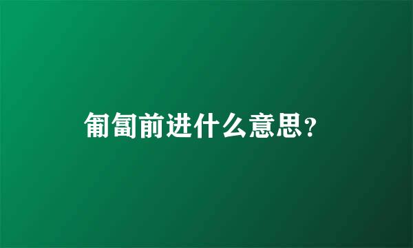 匍匐前进什么意思？