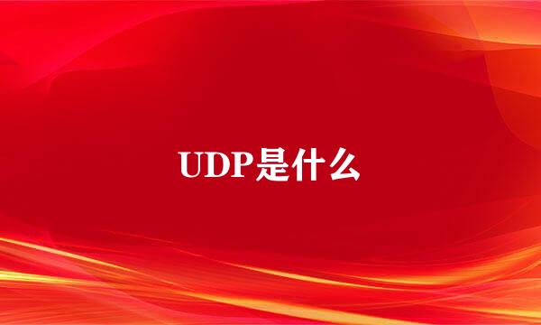 UDP是什么