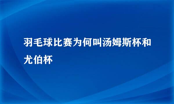 羽毛球比赛为何叫汤姆斯杯和尤伯杯