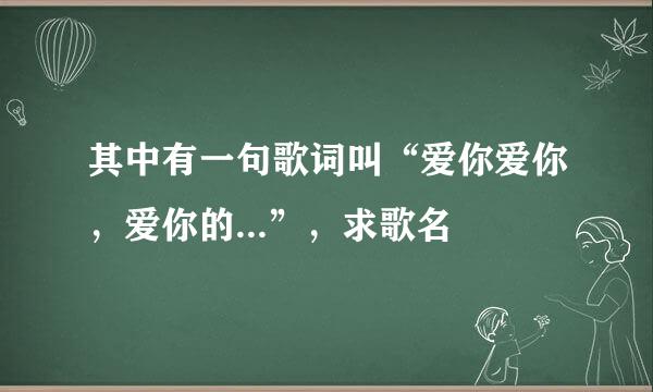 其中有一句歌词叫“爱你爱你，爱你的...”，求歌名