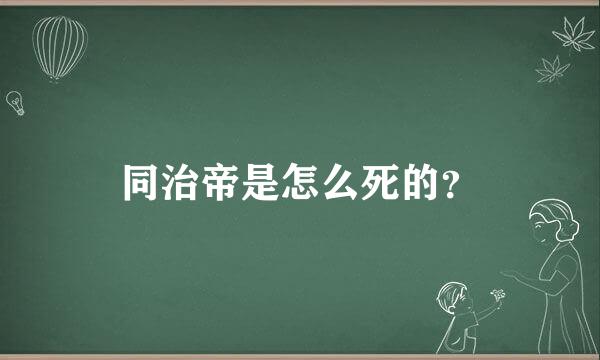 同治帝是怎么死的？