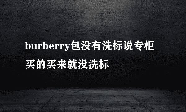 burberry包没有洗标说专柜买的买来就没洗标