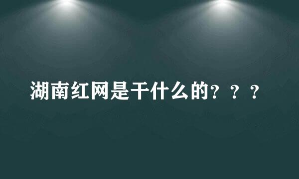 湖南红网是干什么的？？？