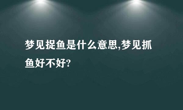 梦见捉鱼是什么意思,梦见抓鱼好不好?