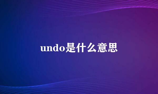 undo是什么意思