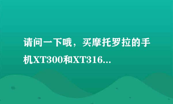 请问一下哦，买摩托罗拉的手机XT300和XT316哪个好些哦，是学生用。