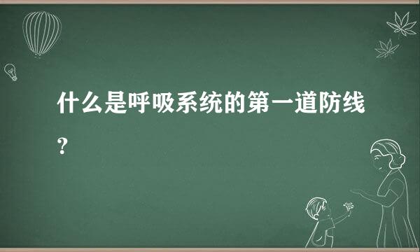 什么是呼吸系统的第一道防线？