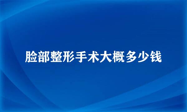 脸部整形手术大概多少钱