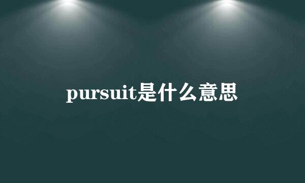 pursuit是什么意思