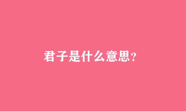 君子是什么意思？