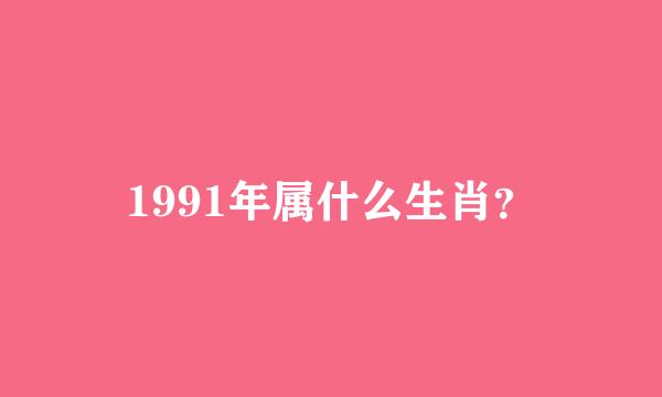 1991年属什么生肖？