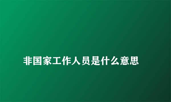 
非国家工作人员是什么意思
