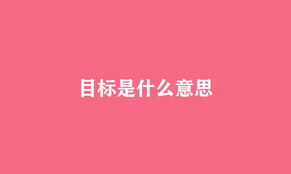 目标是什么意思