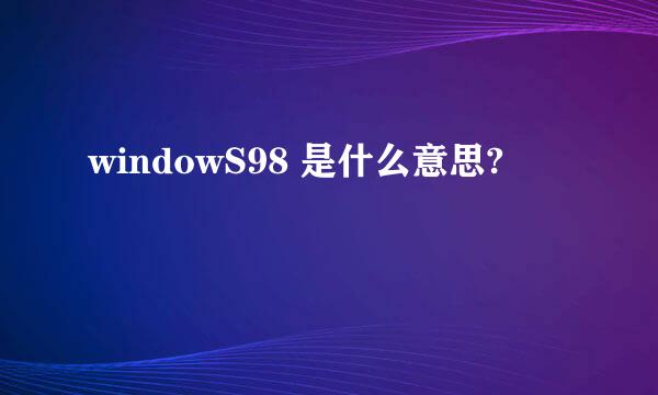 windowS98 是什么意思?