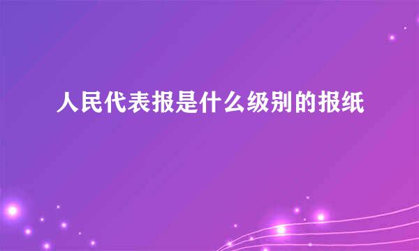 人民代表报是什么级别的报纸