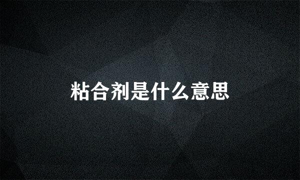 粘合剂是什么意思