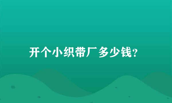 开个小织带厂多少钱？