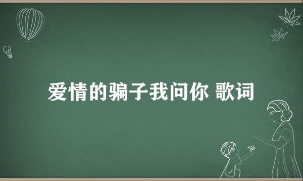 爱情的骗子我问你 歌词