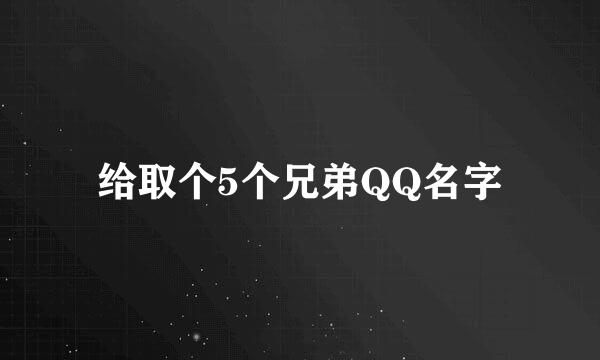 给取个5个兄弟QQ名字