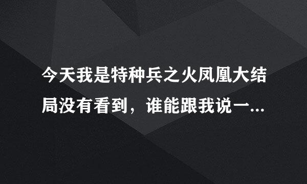 今天我是特种兵之火凤凰大结局没有看到，谁能跟我说一下详细剧情。必采纳！！