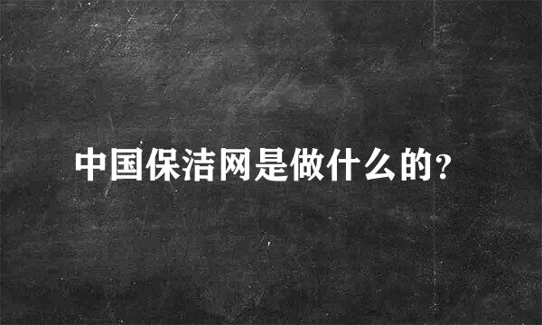 中国保洁网是做什么的？