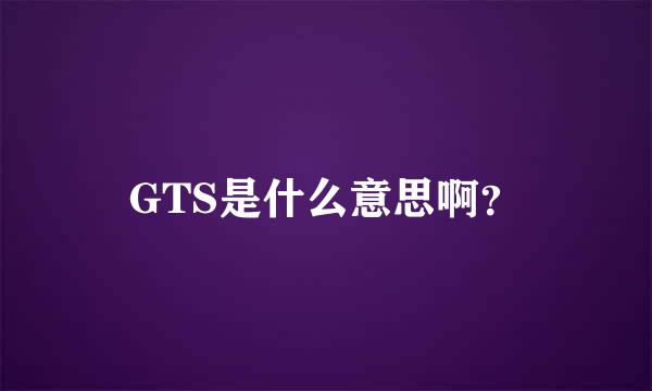 GTS是什么意思啊？