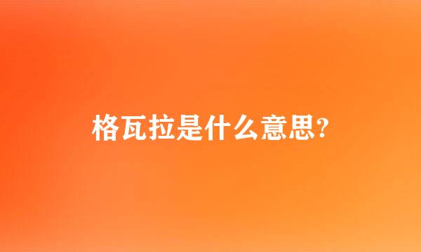 格瓦拉是什么意思?