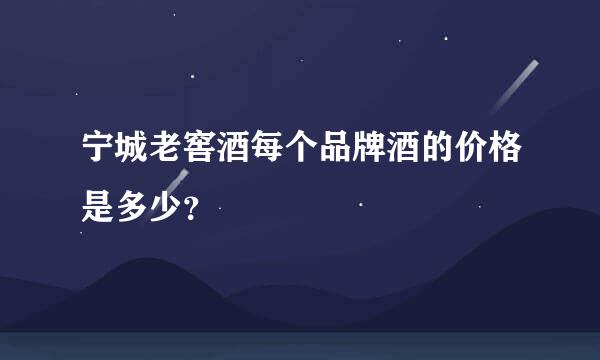 宁城老窖酒每个品牌酒的价格是多少？