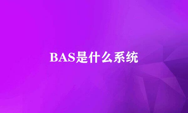 BAS是什么系统