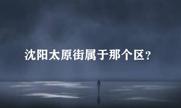 沈阳太原街属于那个区？