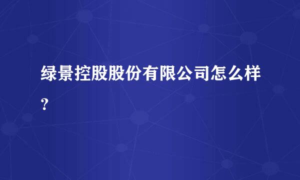 绿景控股股份有限公司怎么样？