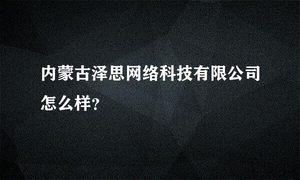 内蒙古泽思网络科技有限公司怎么样？