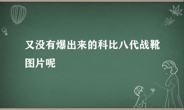 又没有爆出来的科比八代战靴图片呢