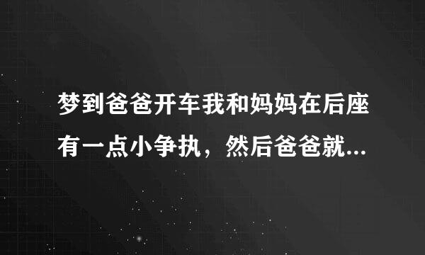 梦到爸爸开车我和妈妈在后座有一点小争执，然后爸爸就把车开到水里了。。。这是什么意思