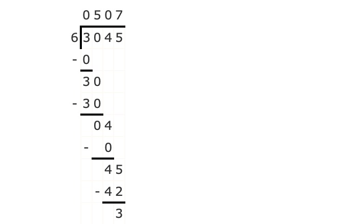 3045÷6竖式验算怎么写