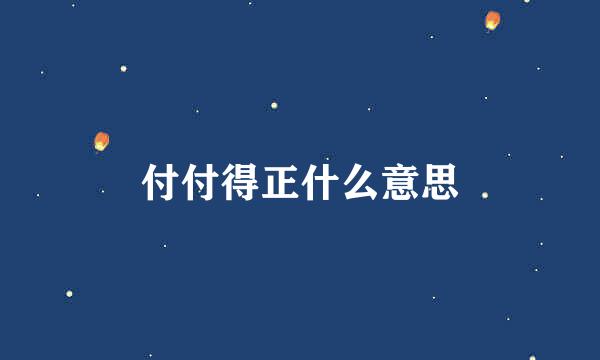 付付得正什么意思