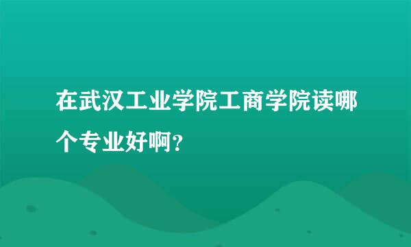 在武汉工业学院工商学院读哪个专业好啊？