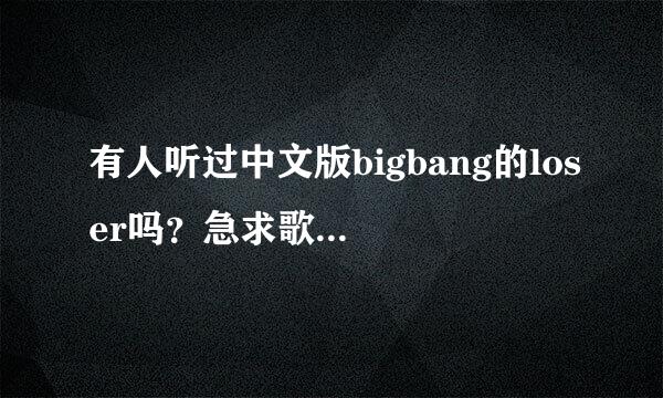 有人听过中文版bigbang的loser吗？急求歌词。开头是这样的。loser 对不起答应不会再