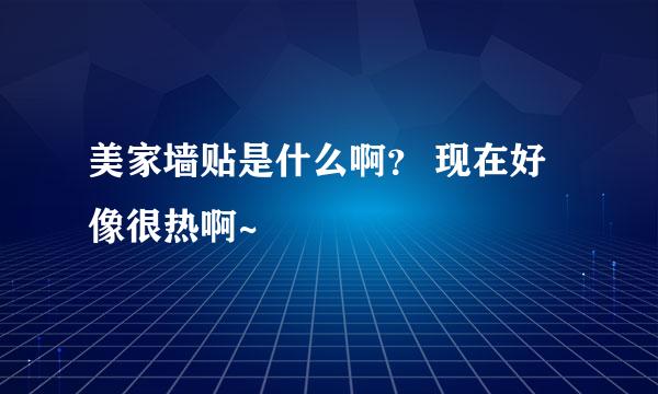 美家墙贴是什么啊？ 现在好像很热啊~