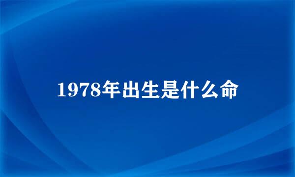 1978年出生是什么命