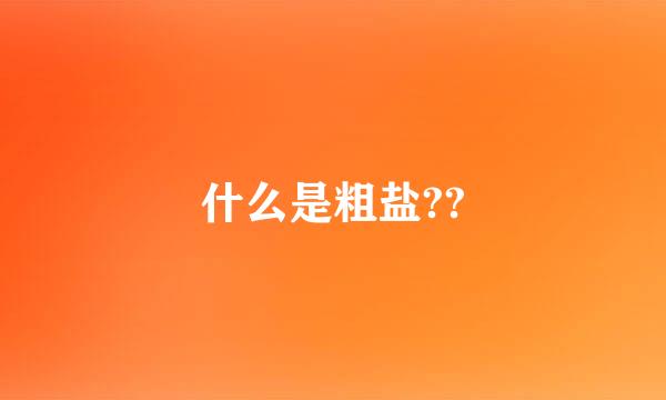 什么是粗盐??