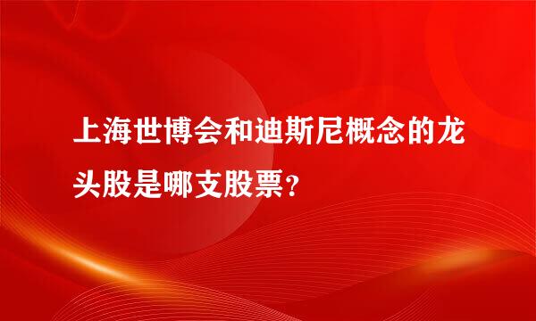 上海世博会和迪斯尼概念的龙头股是哪支股票？