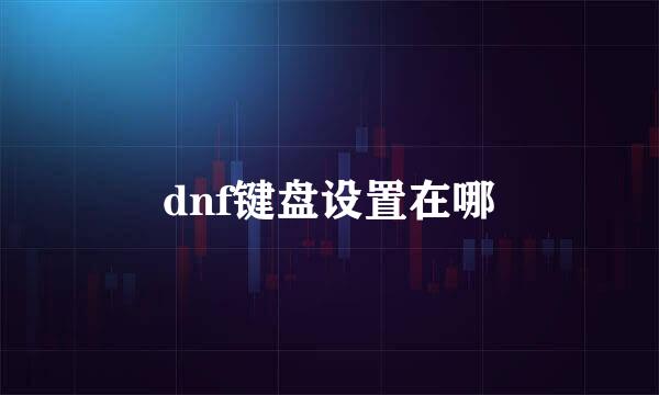 dnf键盘设置在哪